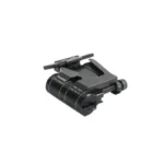 Black Wilcox flip side night vision mount component on white background