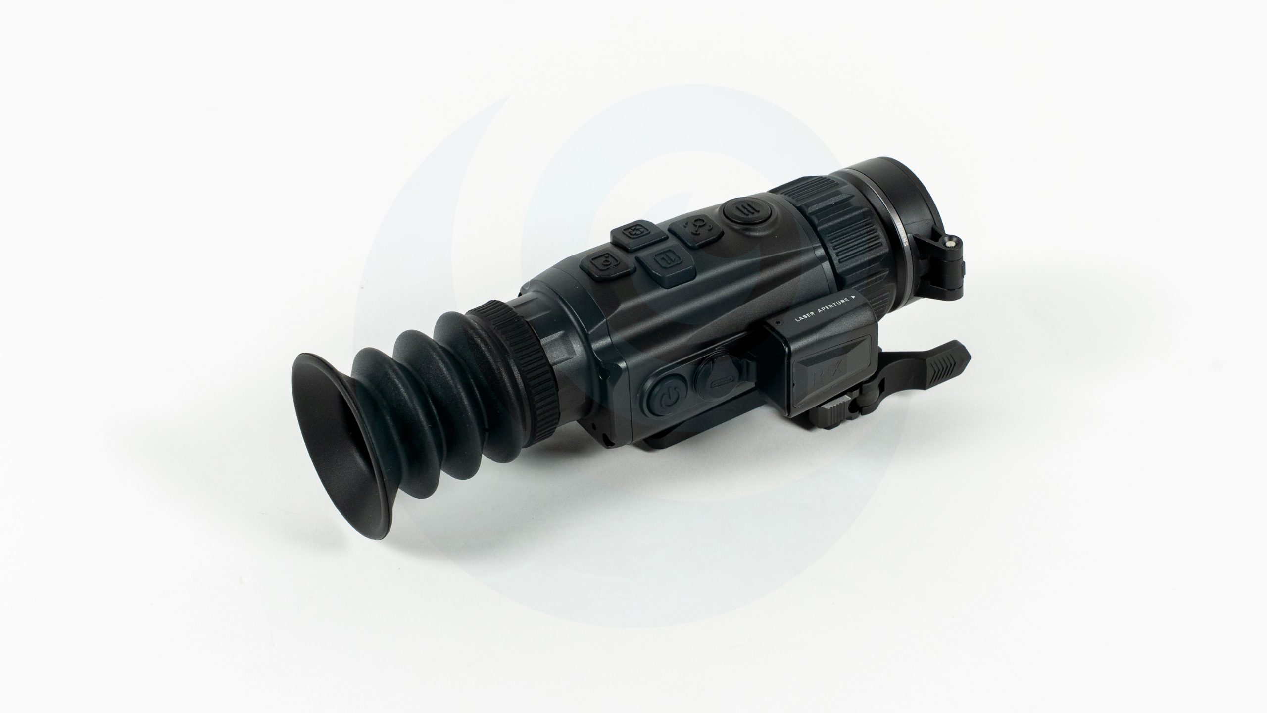 Night vision monocular device on a white background