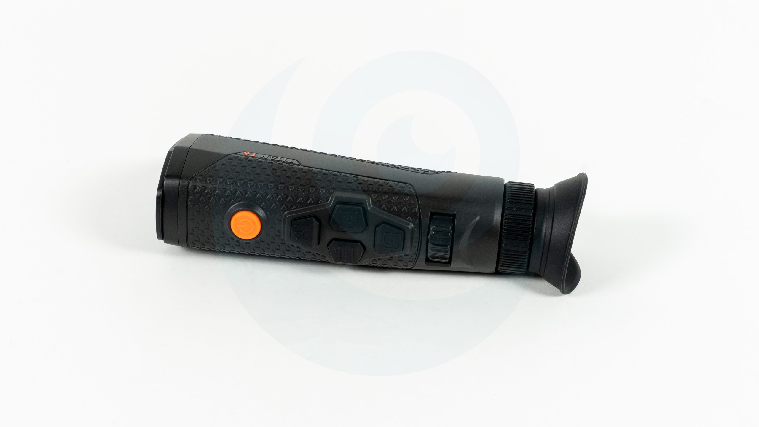 Night vision monocular device with buttons on a white background
