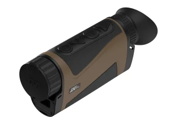 Handheld thermal imaging monocular with control buttons and eyepiece