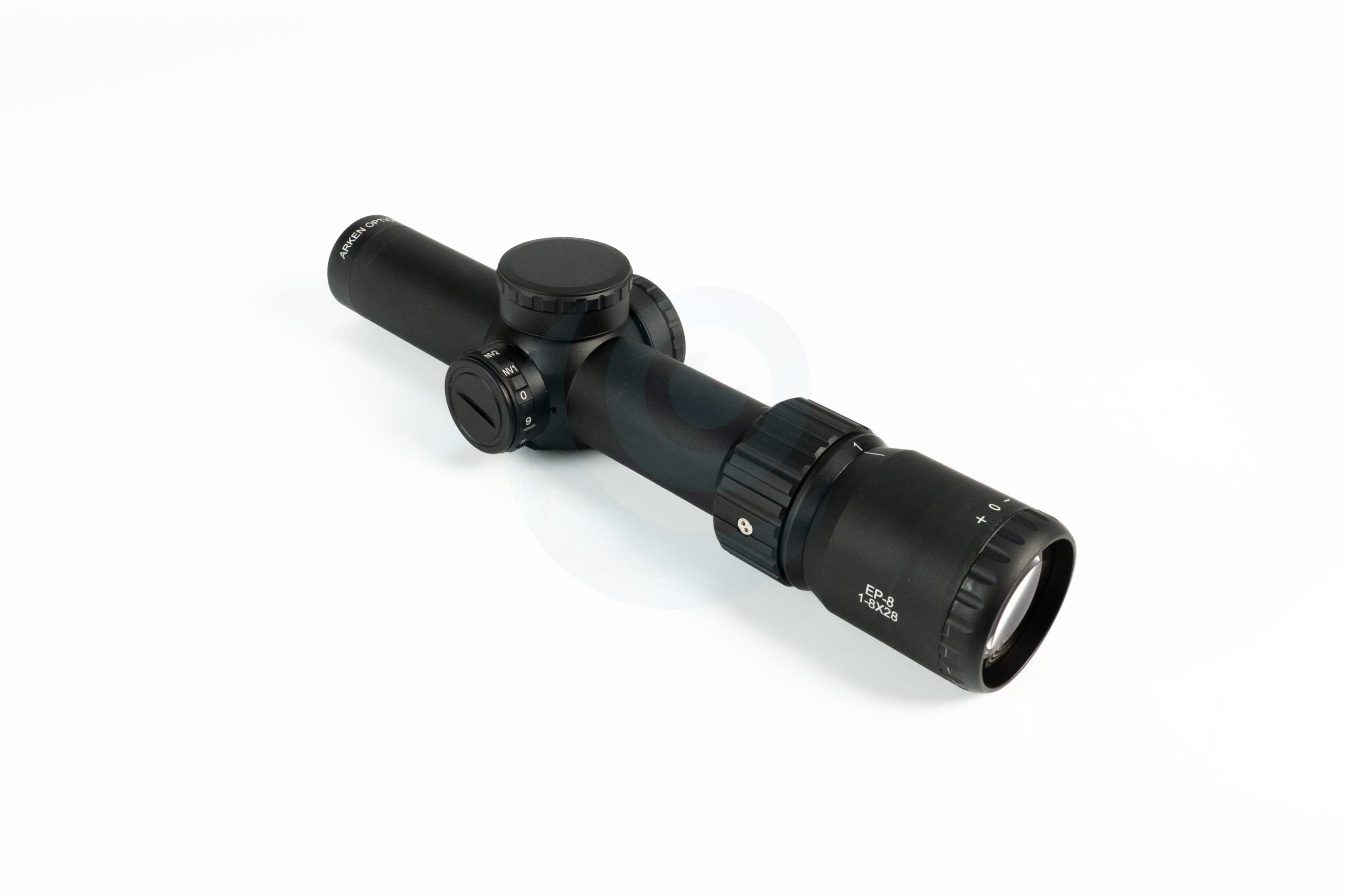 Arken Optics EP-8 rifle scope on white background