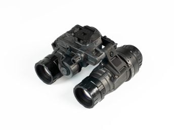Night vision binocular device on a white background