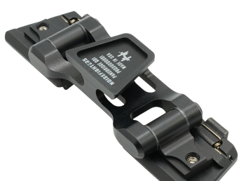 Panobridge QD1 night vision bridge mount with arms folded down on a white background.